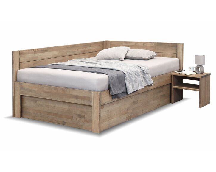 Rohová postel s úložným prostorem Timea 140x200, masiv buk, Levá Rohová postel s úložným prostorem Timea 140x200, masiv buk, Levá