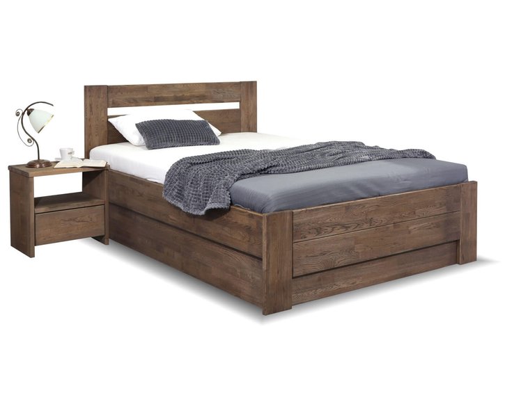 Zvýšená postel s úložným prostorem Trinity, 140x200, masiv dub Zvýšená postel s úložným prostorem Trinity, 140x200, masiv dub