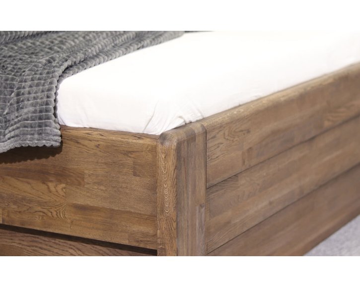 Postel s úložným prostorem Odysea, masiv dub