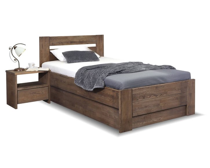 Zvýšená postel s úložným prostorem Trinity, masiv dub, 120x200 Zvýšená postel s úložným prostorem Trinity, masiv dub, 120x200