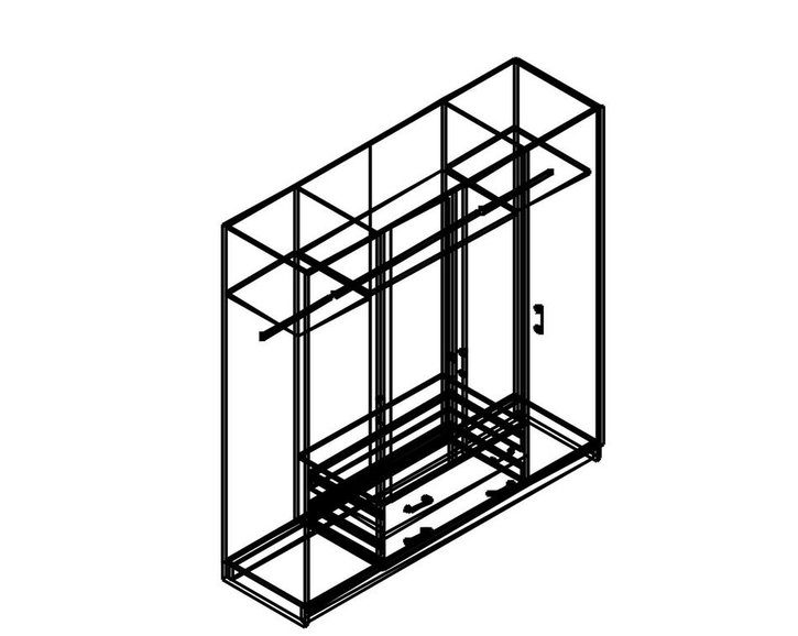 Šatní skříň čtyřdveřová IA21540, bílá