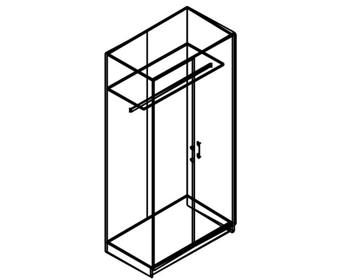 Šatní skříň dvoudveřová IA61520, ořech/bílá