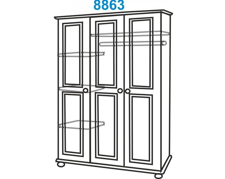 Šatní skříň IA8863B bílá, masiv borovice Šatní skříň IA8863B bílá, masiv borovice