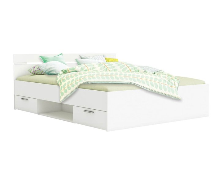 Multifunkční postel s úložným prostorem Michigan 140x200, lamino, bílá Multifunkční postel s úložným prostorem Michigan 140x200, lamino, bílá