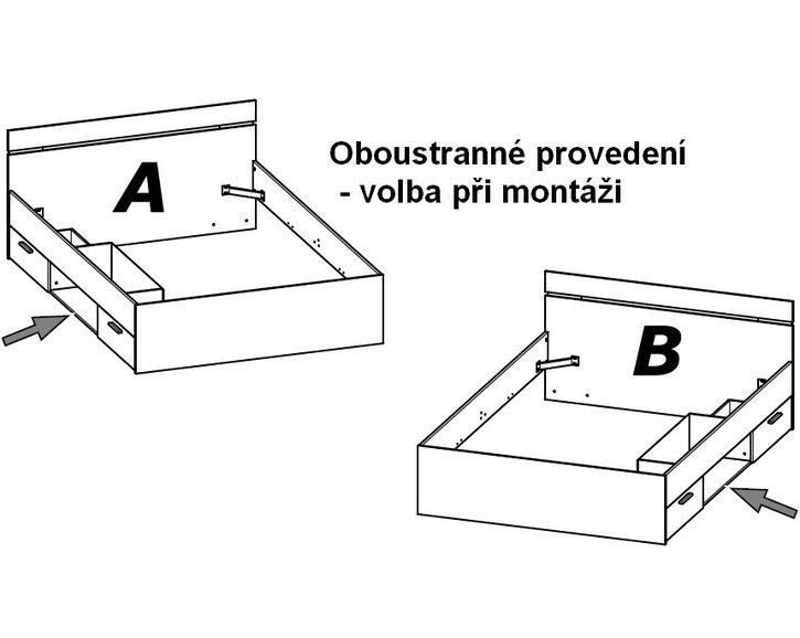 Multifunkční postel s úložným prostorem Michigan 90x200, lamino, bílá