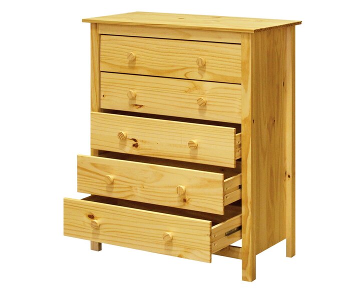 Komoda - 5 zásuvková IA8077, masiv smrk