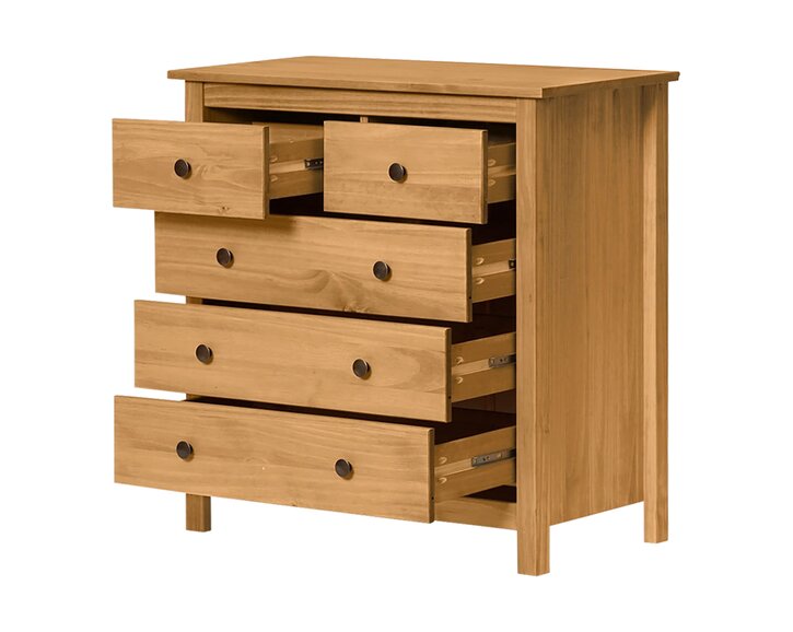 Komoda 5 zásuvková IA8091V, masiv borovice