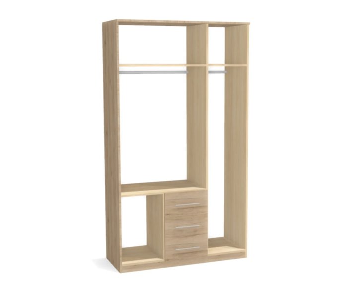 Třídveřová šatní skříň ZORIA 3, šířka 120 cm