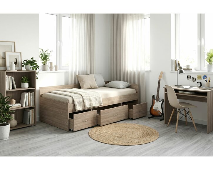 Rohová  postel s úložným prostorem GAMA, 90x200cm