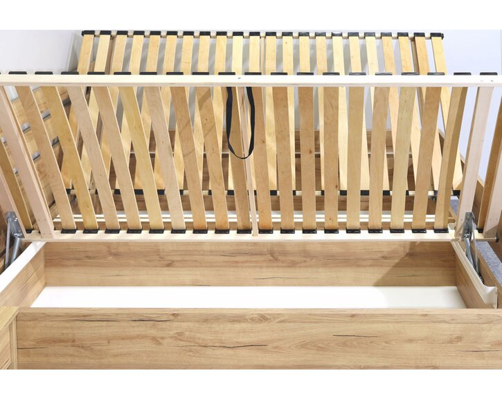 Postel dvoulůžko s úložným prostorem HUGO, boční výklop Postel dvoulůžko s úložným prostorem HUGO, boční výklop