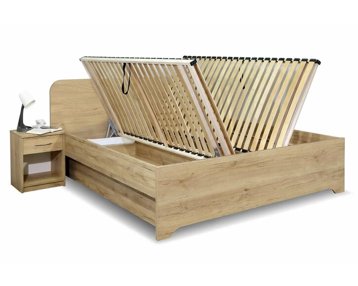 Manželská postel s úložným prostorem OTO, boční výklop