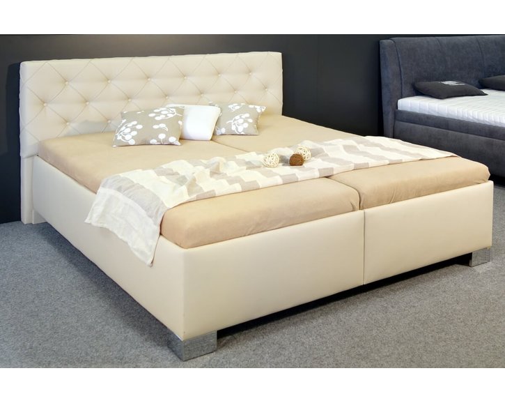 Zvýšená čalouněná postel s úložným prostorem Marineta