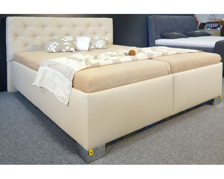 Zvýšená čalouněná postel s úložným prostorem Marineta