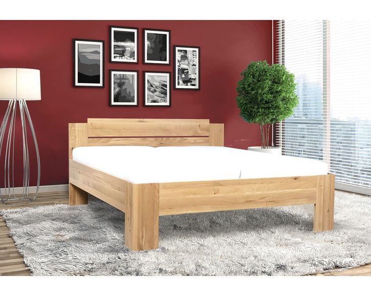 Manželská postel Grand, masiv dub, 180x200