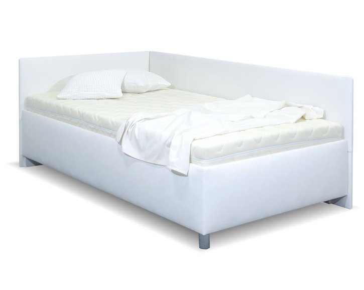 Zvýšená čalouněná postel s úložným prostorem Ryana, 90x200