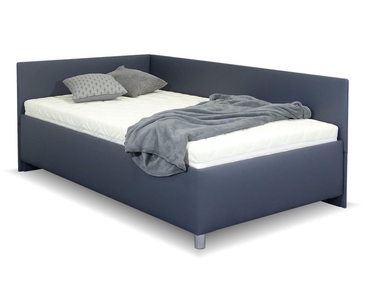 Zvýšená čalouněná postel s úložným prostorem Ryana, 90x200