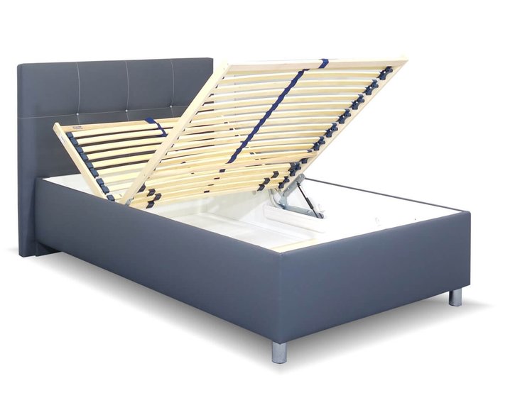 Čalouněná postel s úložným prostorem Crissy, 120x200, tmavě šedá