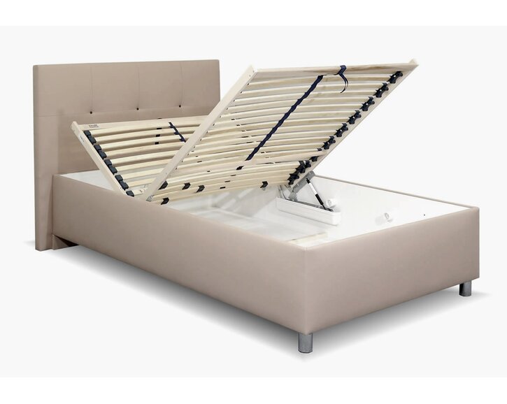 Čalouněná postel s úložným prostorem Crissy 120x200 svetlo hnedá