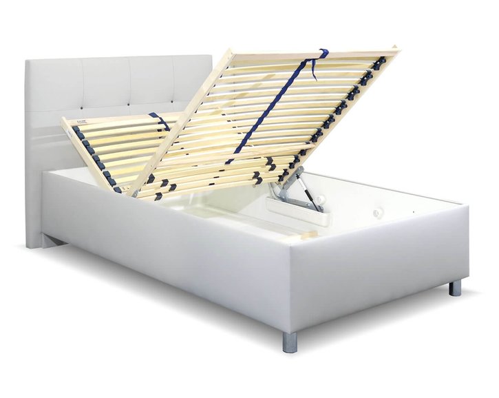 Čalouněná postel s úložným prostorem Crissy, 120x200, světle šedá