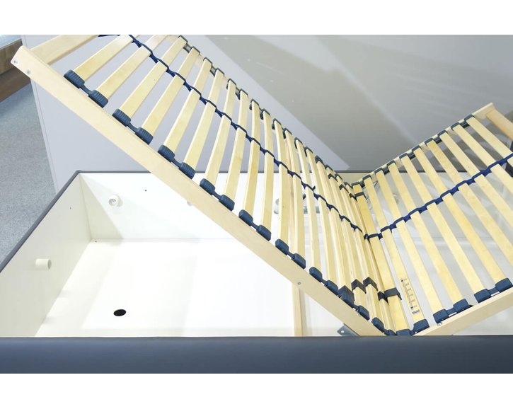 Čalouněná postel s úložným prostorem Crissy, 140x200, tmavě šedá