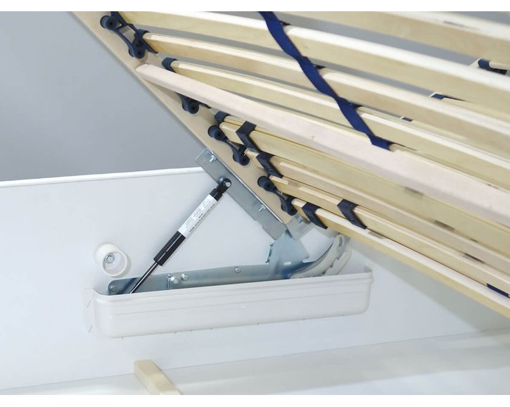 Čalouněná postel s úložným prostorem Crissy, 120x200, bílá