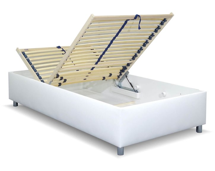 Zvýšená válenda s úložným prostorem Roneta, 120x200, bílá