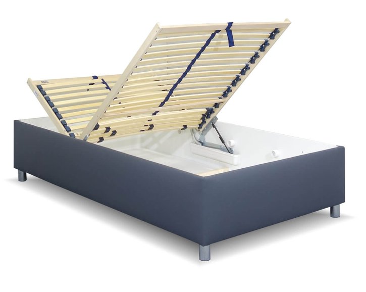 Zvýšená válenda s úložným prostorem Roneta, 90x200, tmavě šedá