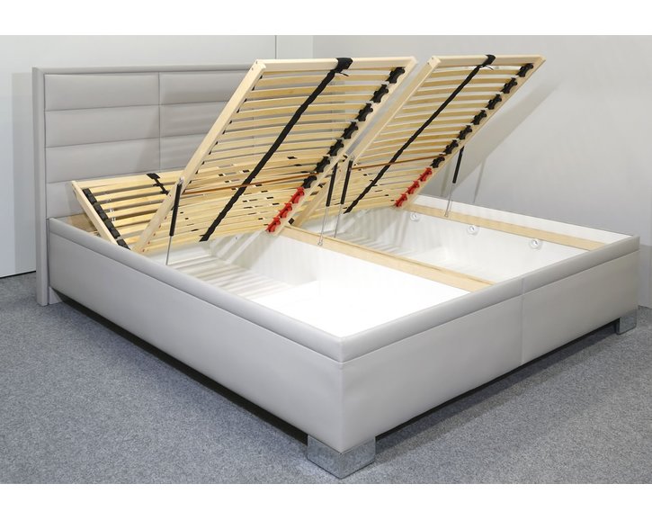 Vysoká čalouněná postel s úložným prostorem CASIOPEA