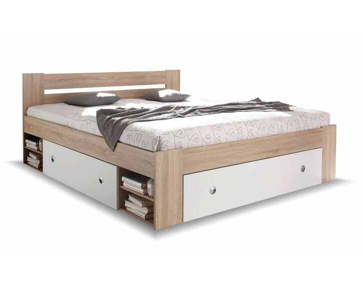 Postel s úložným prostorem Nepoli , dub sonoma