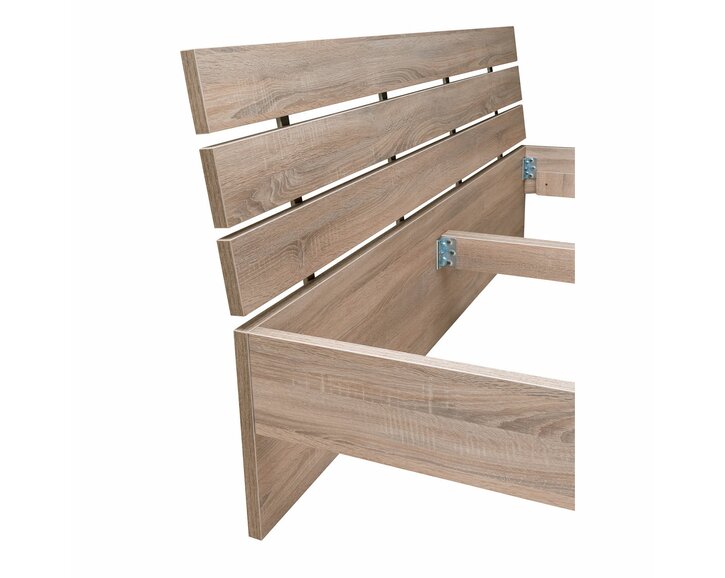 Manželská postel UNIMA s rošty a matracemi, dub bardolino Manželská postel UNIMA s rošty a matracemi, dub bardolino