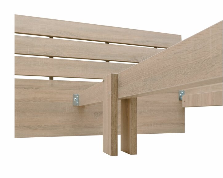 Manželská postel UNIMA s rošty a matracemi, dub bardolino Manželská postel UNIMA s rošty a matracemi, dub bardolino