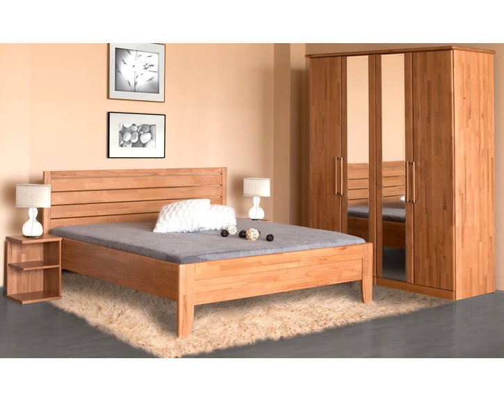 Zvýšená postel z masivu Erin 1, 160x200, 180x200, masiv buk