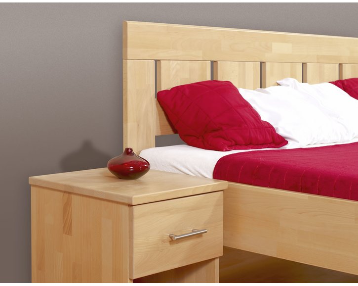 Dřevěná postel dvoulůžko z masivu LENA 1, 180x200, masiv buk