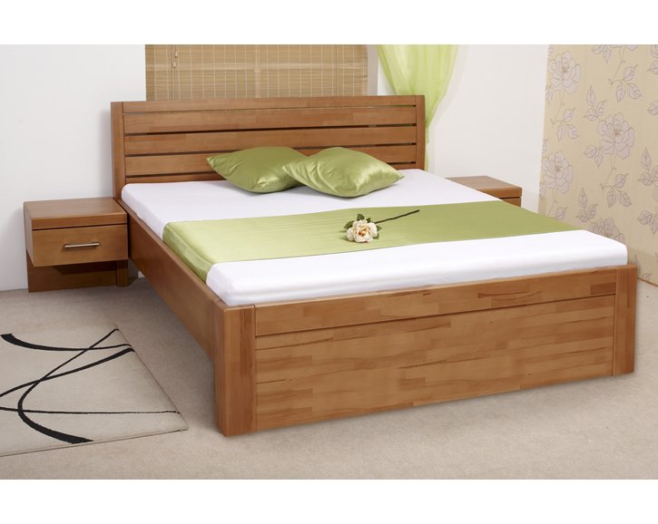 Zvýšená postel dvoulůžko z masivu CONCEPTA 1Z, masiv buk,