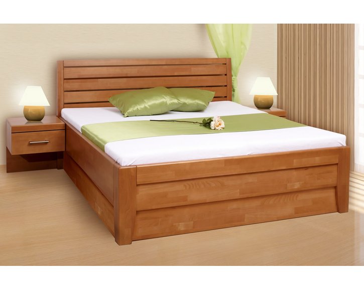 Zvýšená postel s úložným prostorem CONCEPTA 1, masiv buk