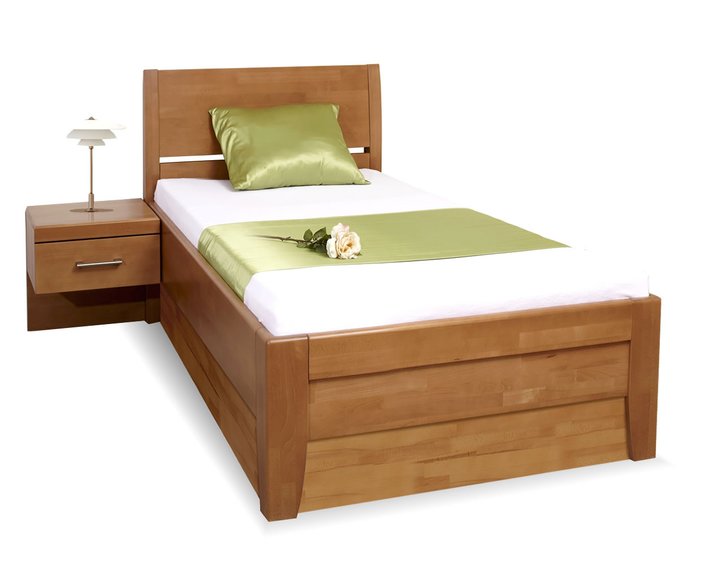 Zvýšená postel s úložným prostorem CONCEPTA 2, masiv buk, 90x200