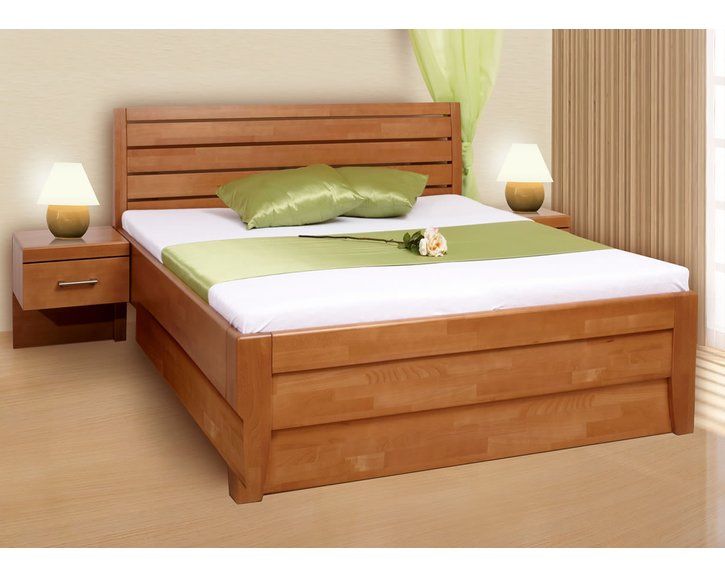 Zvýšená postel s úložným prostorem CONCEPTA 1, masiv buk, 140x200