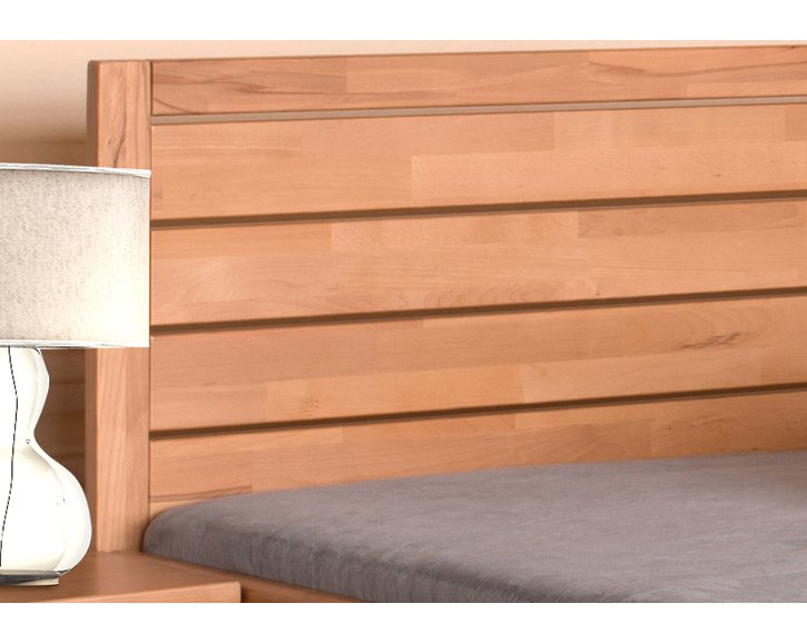 Zvýšená postel z masivu Erin 1A- vysoké přední čelo, 90x200cm, masiv buk