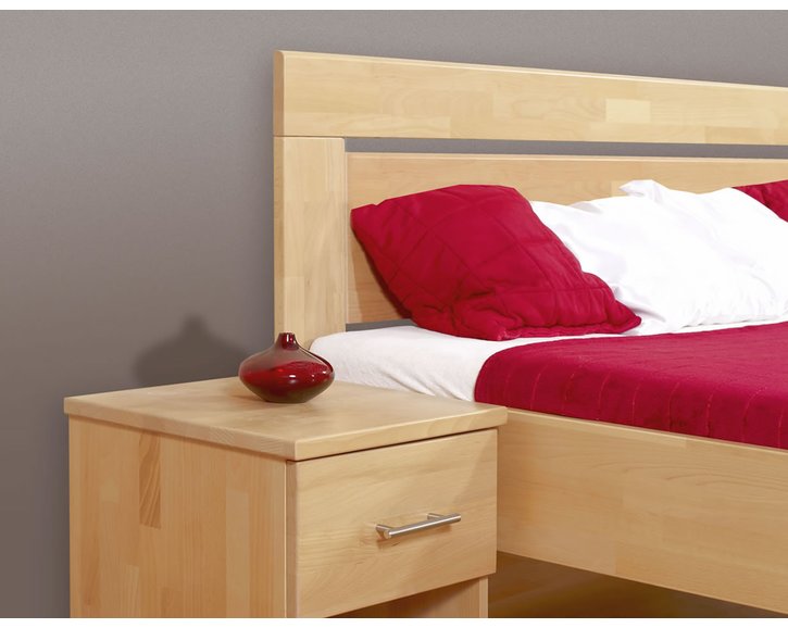 Zvýšená postel dvoulůžko s úložným prostorem Lena 3, 180x200, masiv buk