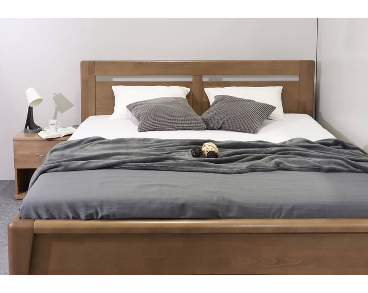 Zvýšená postel dvoulůžko z masivu CAMILLA, masiv buk
