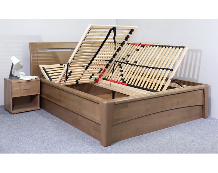 Zvýšená postel s úložným prostorem CONSTANTA, masiv buk