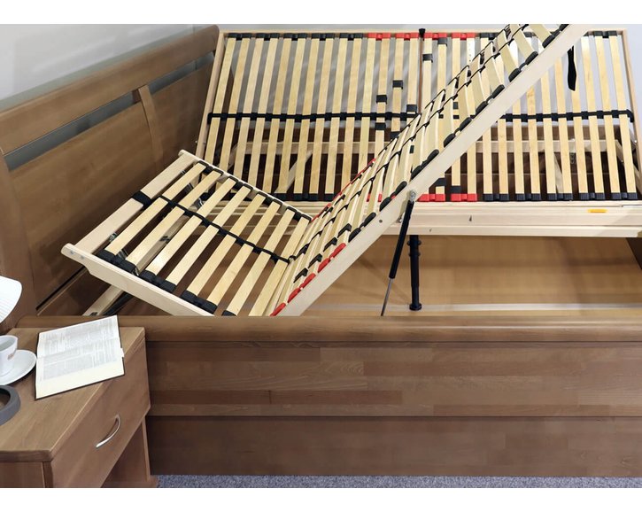 Zvýšená postel s úložným prostorem CONSTANTA, masiv buk