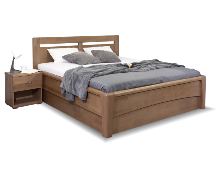 Zvýšená postel s úložným prostorem CAMILLA, masiv buk