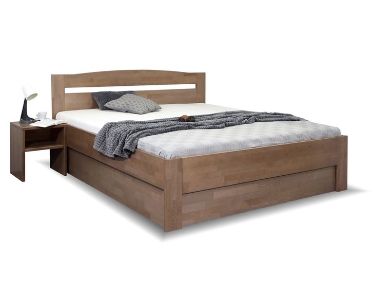 Test - postel s úložným prostorem ANTONIO, masiv buk