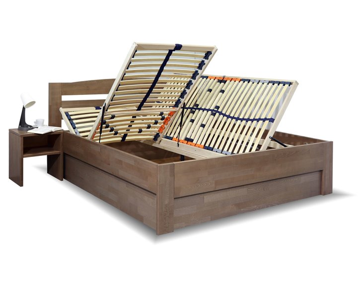 Rošty - postel s úložným prostorem ANTONIO, masiv buk