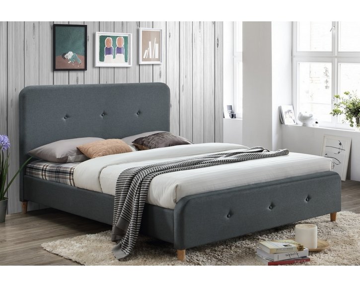 Čalouněná postel s úložným prostorem CS95037, šedá látka, 160x200 cm Čalouněná postel s úložným prostorem CS95037, šedá látka, 160x200 cm