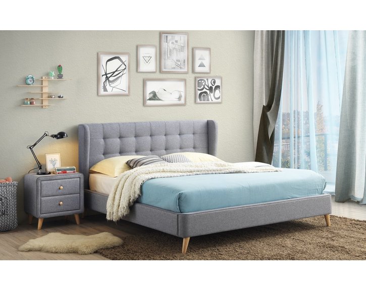 Čalouněná postel s úložným prostorem CS95066, šedá látka, 180x200 cm Čalouněná postel s úložným prostorem CS95066, šedá látka, 180x200 cm