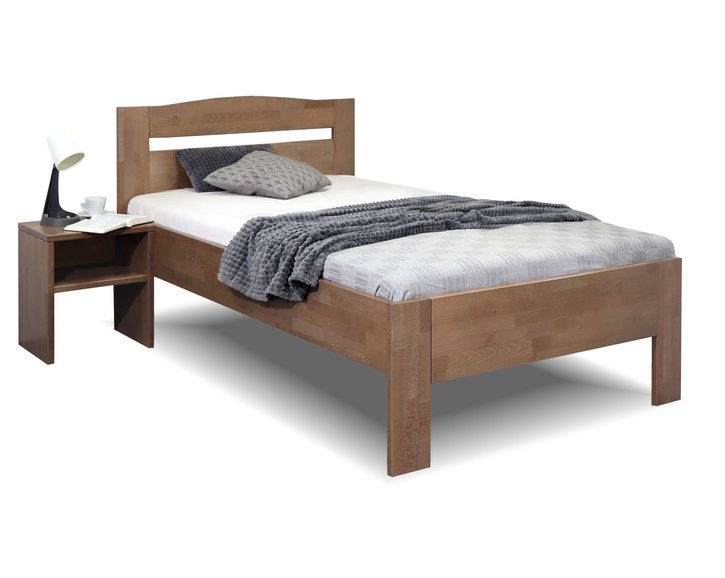 Zvýšená postel jednolůžko ANTONIO, 90x200, masiv buk