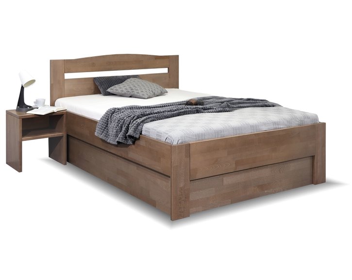 Zvýšená postel s úložným prostorem ANTONIO, 140x200, masiv buk