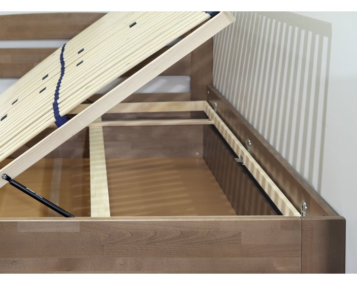 Zvýšená postel s úložným prostorem ANTONIO, 140x200, masiv buk